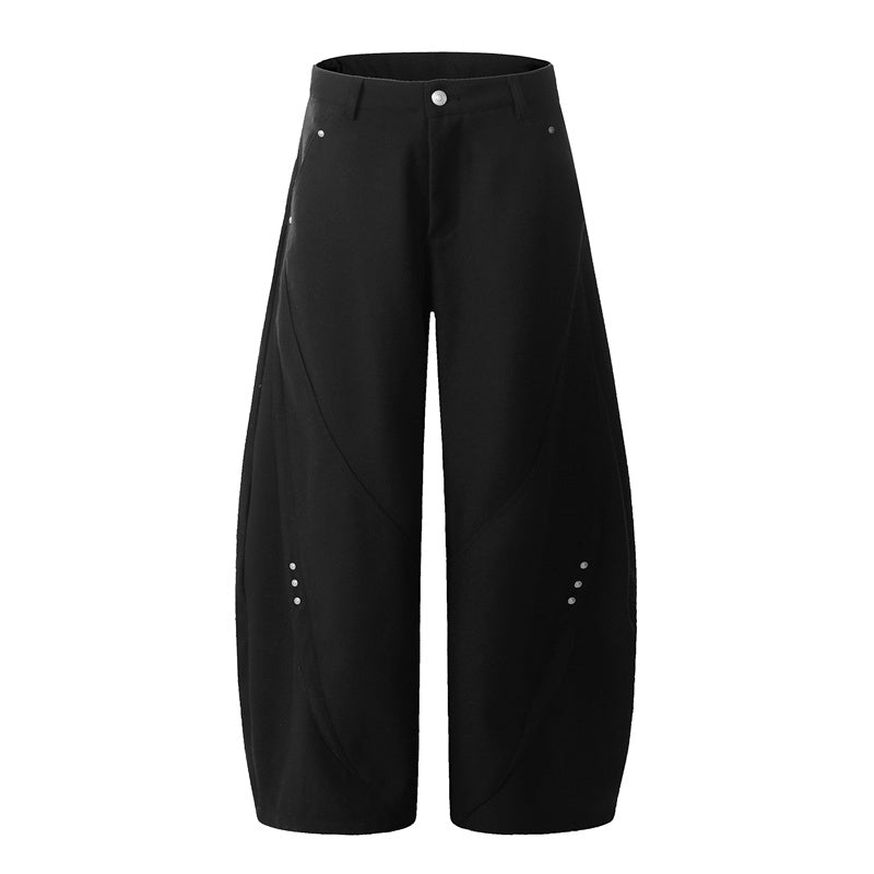 BTSG Cut Stud Silhouette Drapy Scimitar Pants
