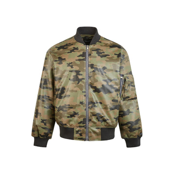 MADEEXTREME Camouflage PU Leather Flight Jacket