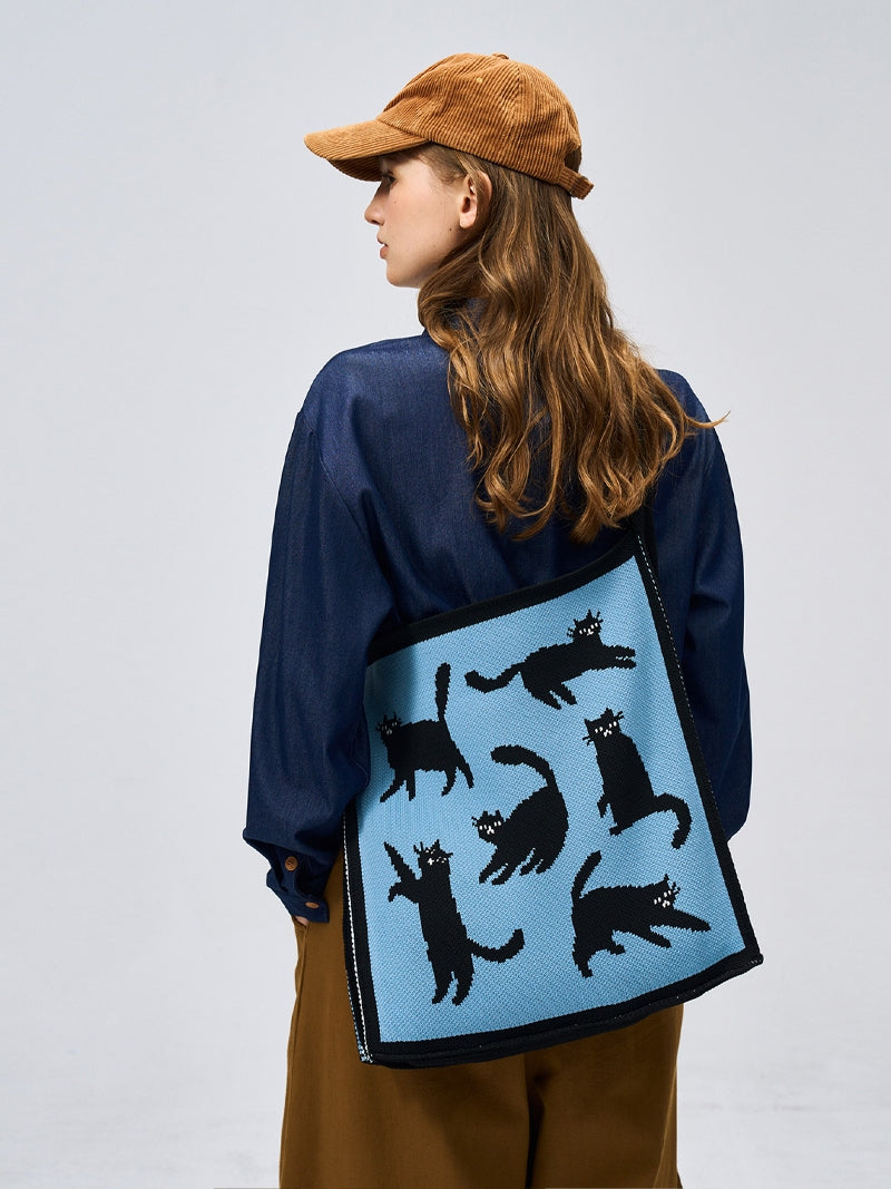 FREEIN Cat knitted tote bag