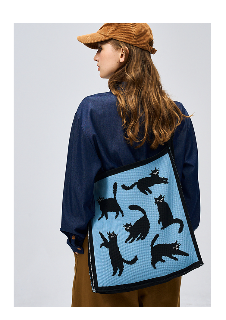 FREEIN Cat knitted tote bag