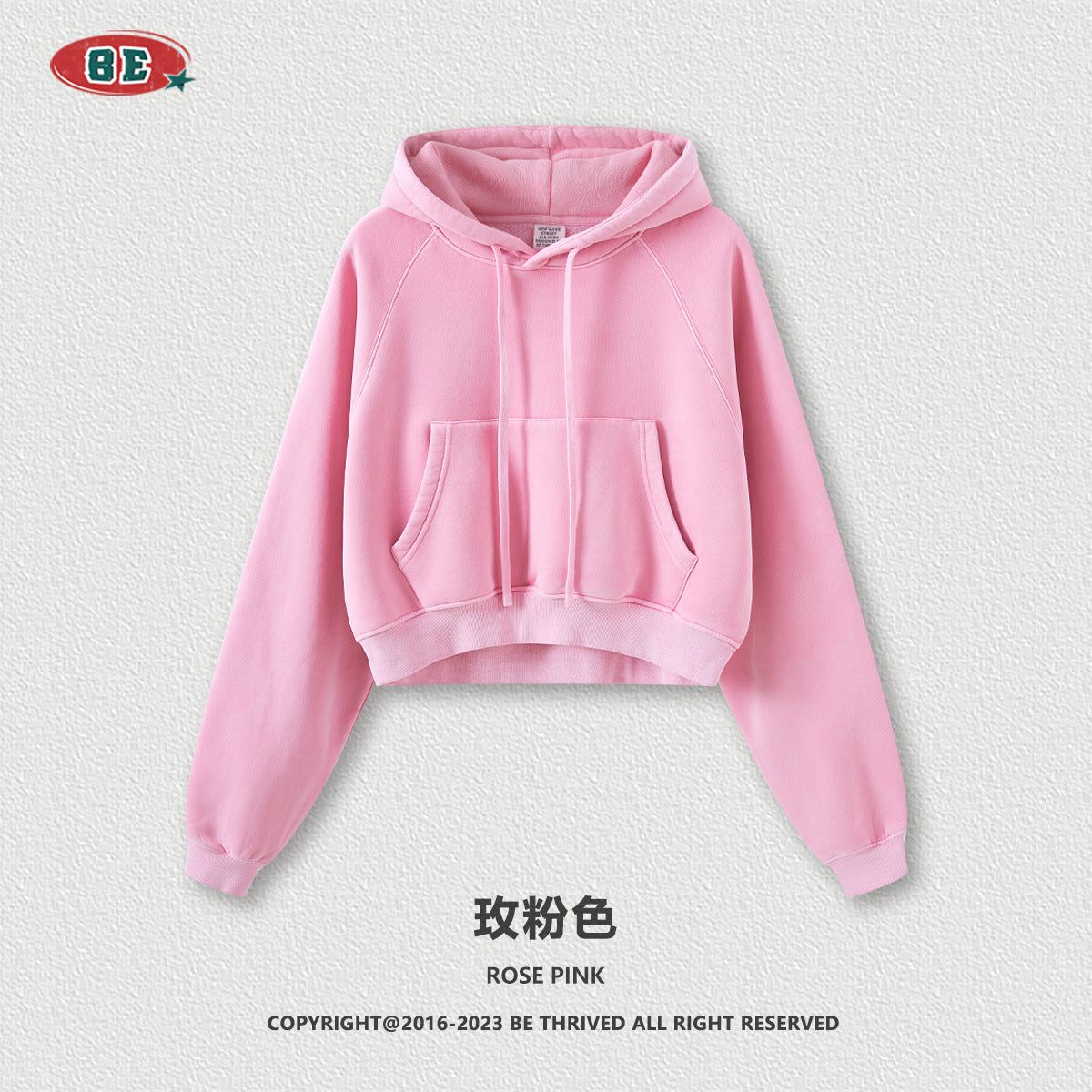 BE Women Raglan Washed Fleece Cropped Hoodie
