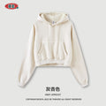 BE Women Raglan Washed Fleece Cropped Hoodie