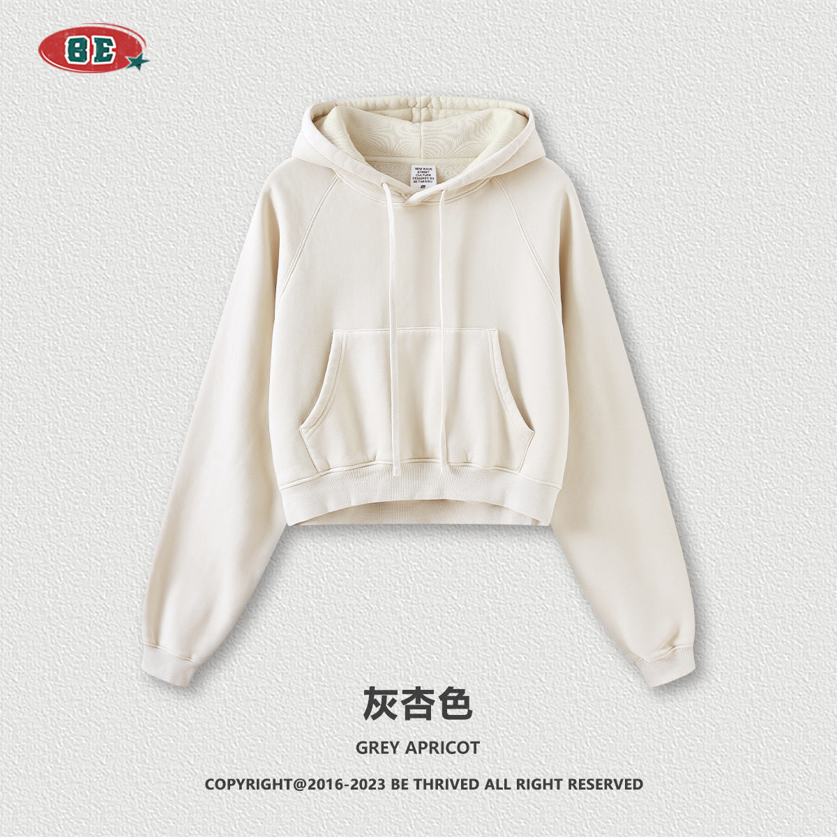 BE Women Raglan Washed Fleece Cropped Hoodie