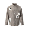 11KN Graphical contrasting plaid patch embroidered Shirt