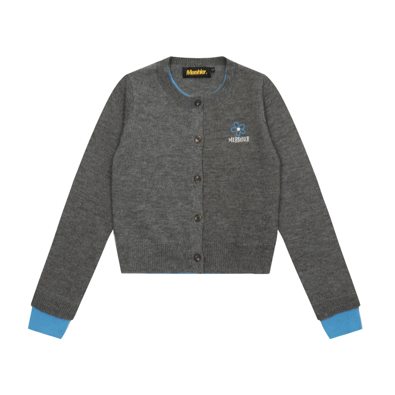 Mershier patchwork Retro knitted cardigan