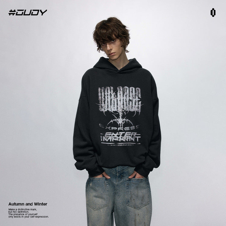 OVDY 330G heavy sweatshirt printed Fleece thick hoodie