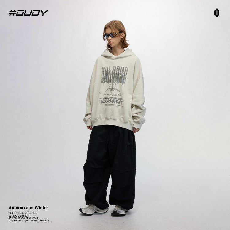 OVDY 330G heavy sweatshirt printed Fleece thick hoodie