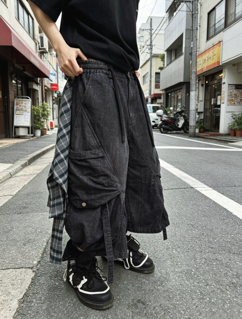 RELABEL Removable Fart Curtain Denim Eight-point Shorts