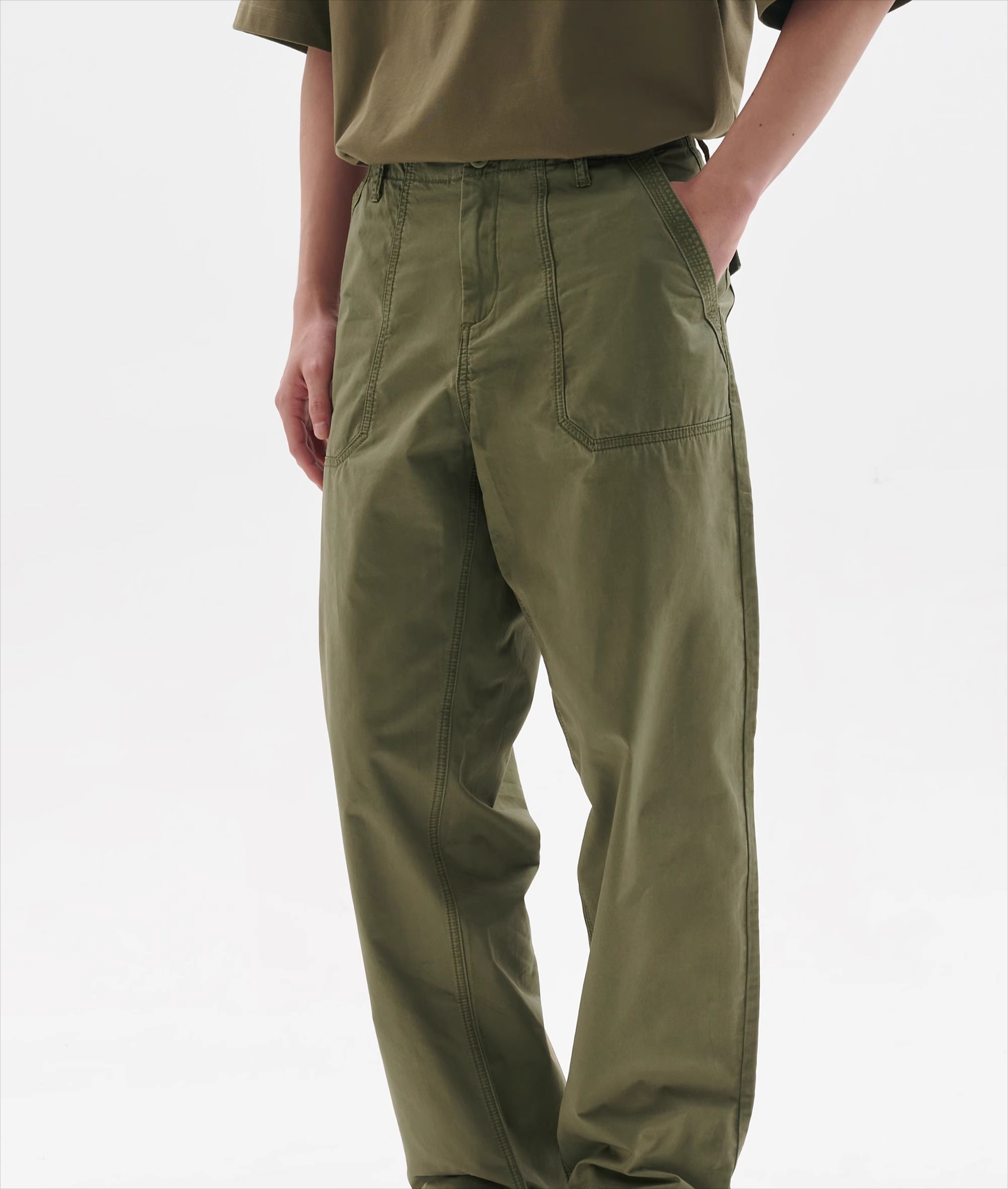 BUTTBILL Japanese Enzyme Washed Straight Loose Tooling Deck Pants