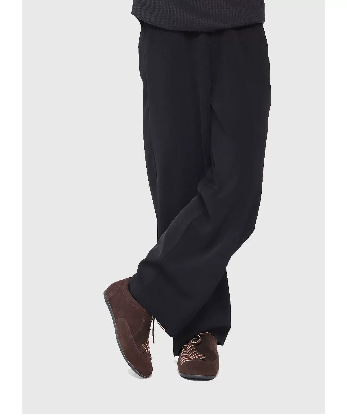 SHENLV STUDIO Suede Asymmetrical Side Opening Lace-up Fur Shoes Dexun Shoes