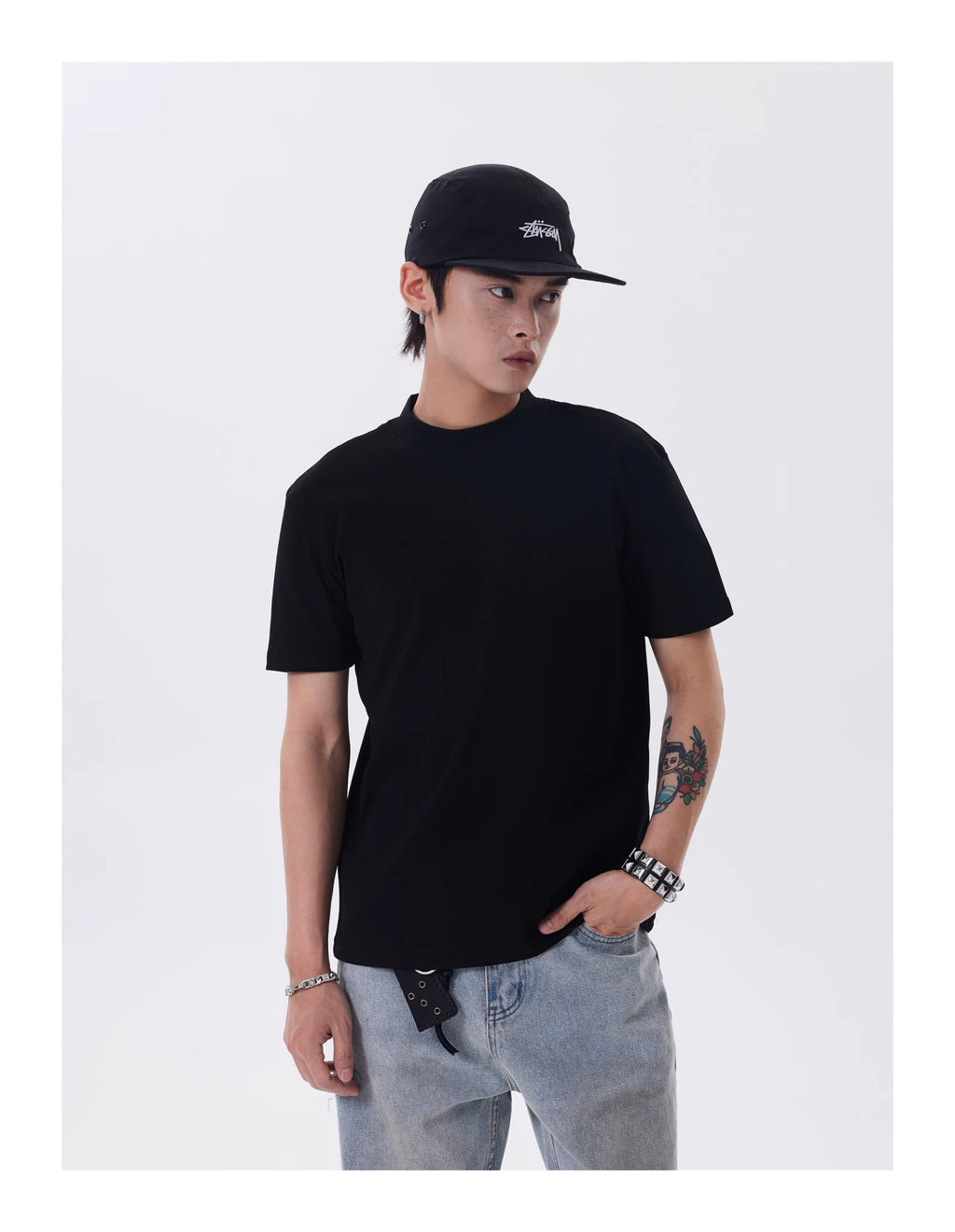 BTSG* Cleanfit Shoulder Solid Short Neckline Slim Tee