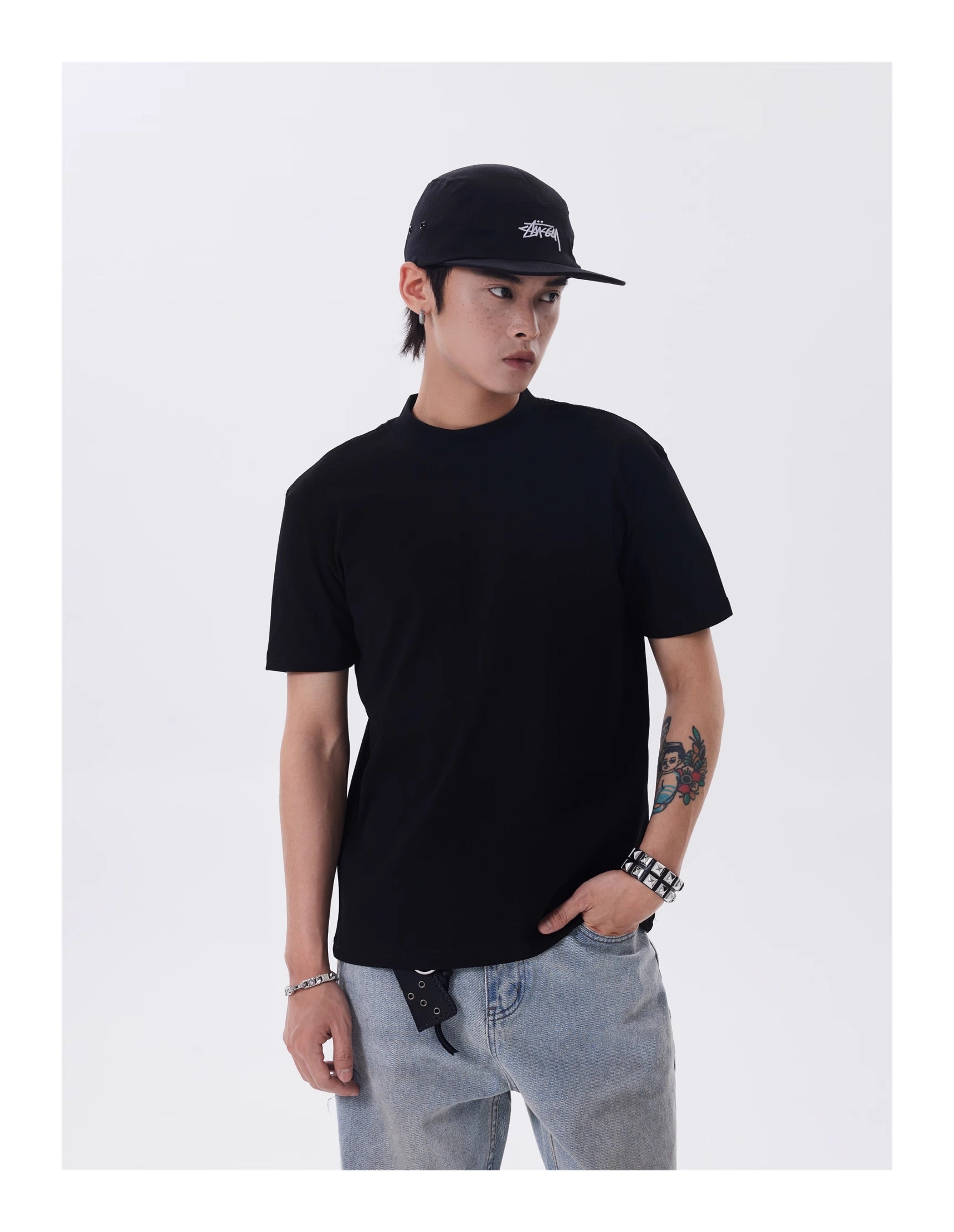BTSG* Cleanfit Shoulder Solid Short Neckline Slim Tee