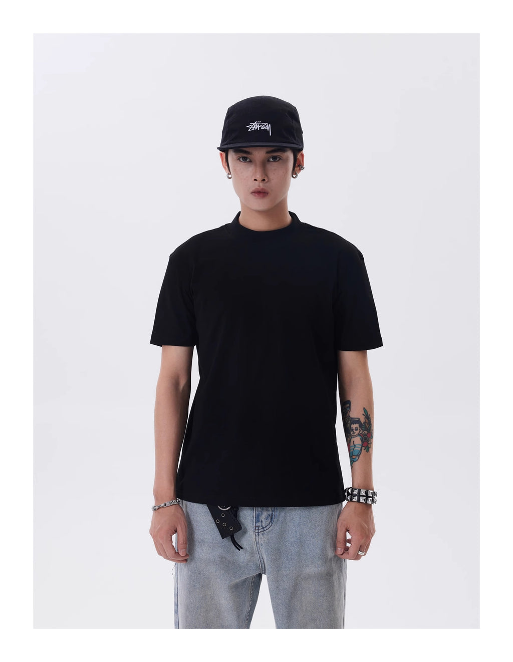 BTSG* Cleanfit Shoulder Solid Short Neckline Slim Tee