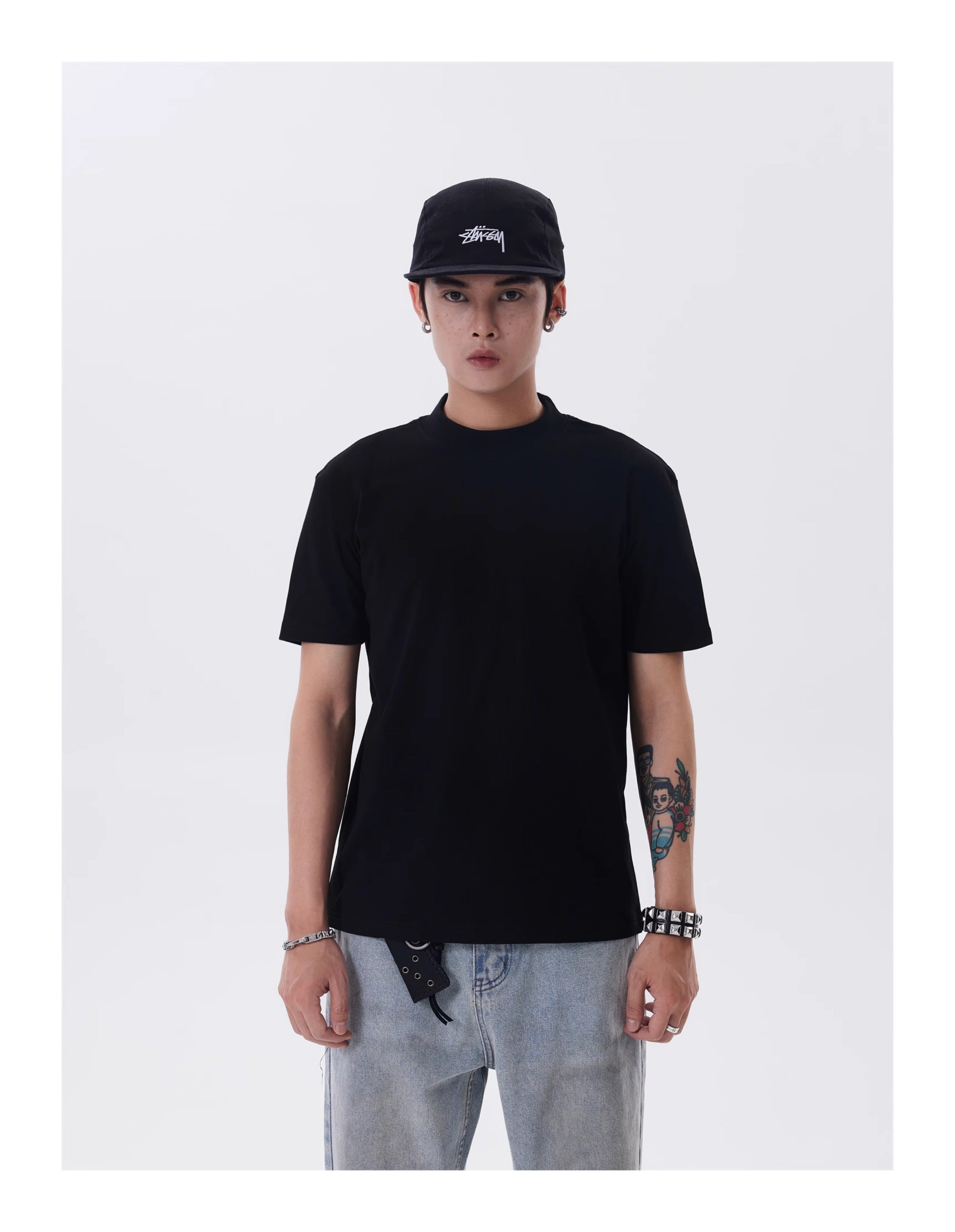 BTSG* Cleanfit Shoulder Solid Short Neckline Slim Tee
