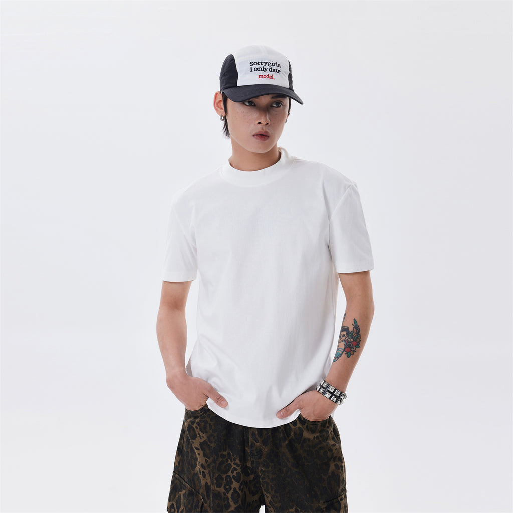 BTSG* Cleanfit Shoulder Solid Short Neckline Slim Tee