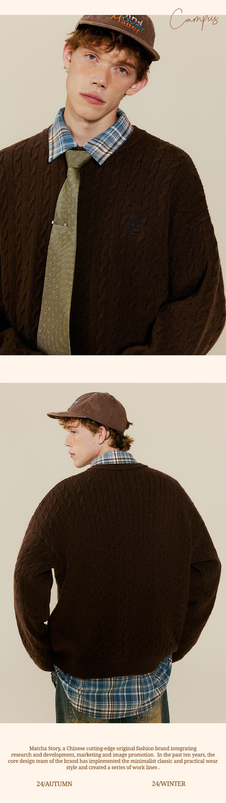 MATCHA STORY Twist Loose Sweater