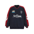 CY American retro letters V-neck sweatshirt heavy lazy style loose couple pullover Sweatshirt