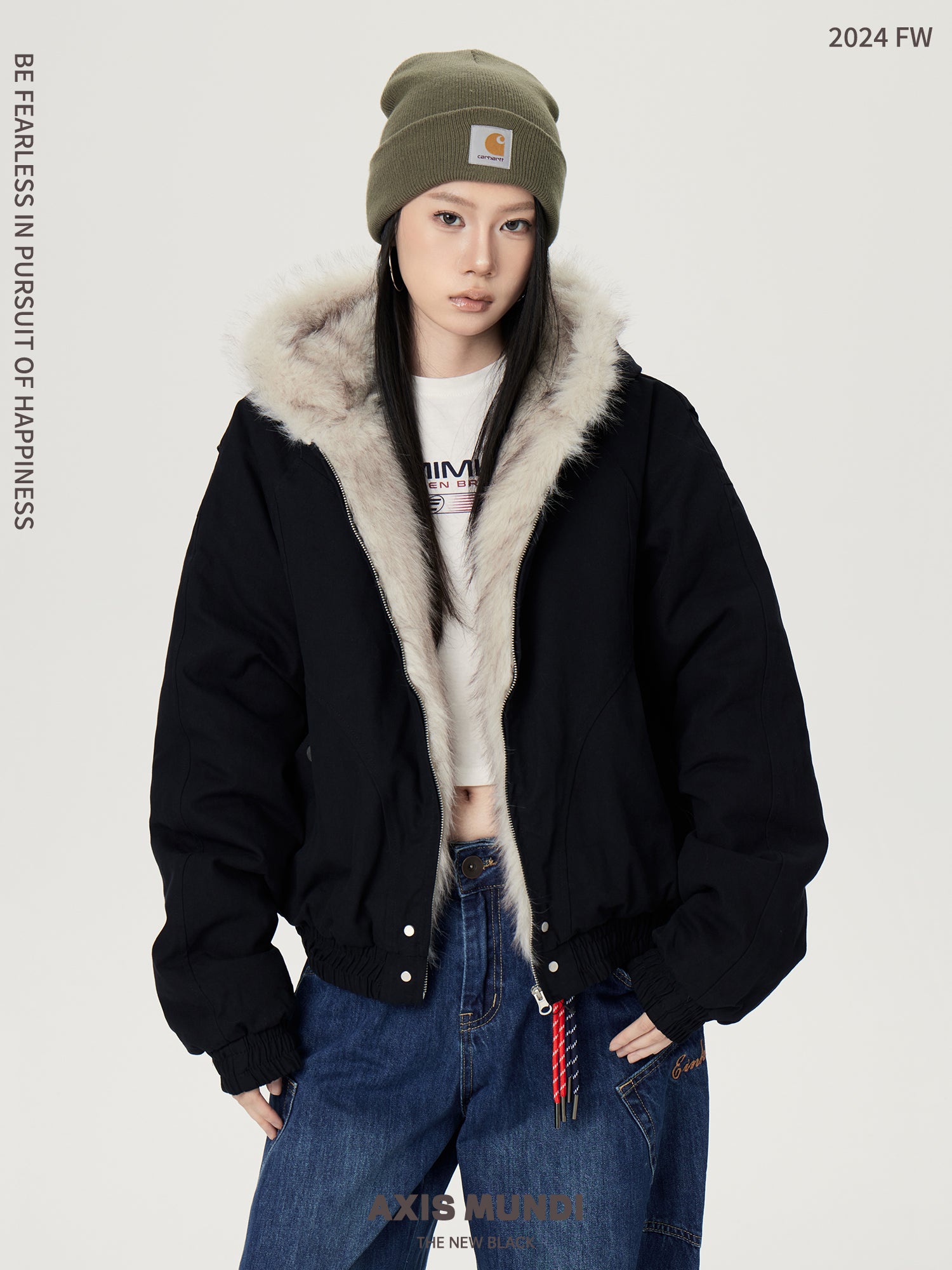 Axis Mundi Fur Collar Hooded Cotton Mountain Jacket