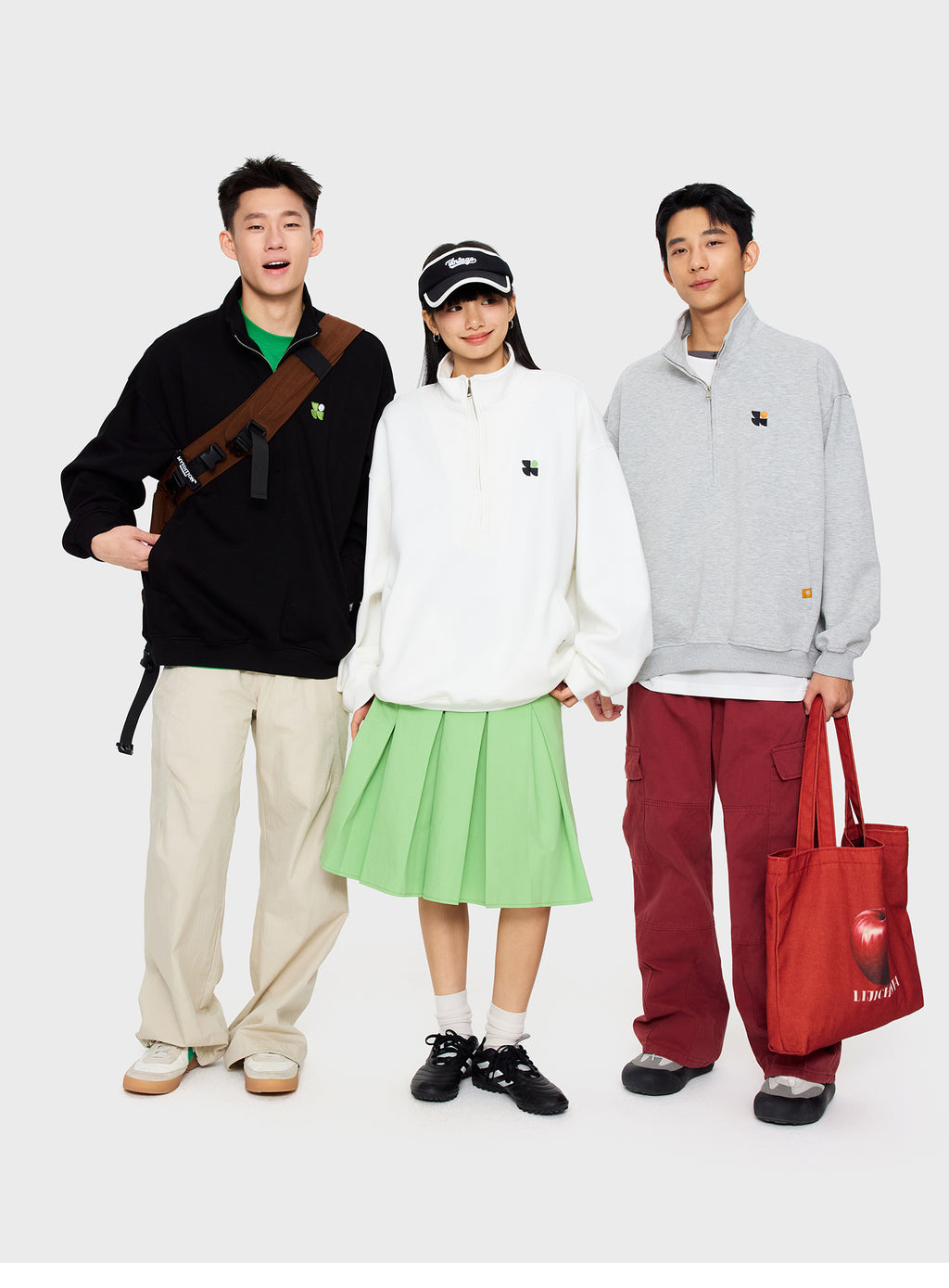 OWOX Half Zip Air Layer Stand Collar Logo Sweatshirt