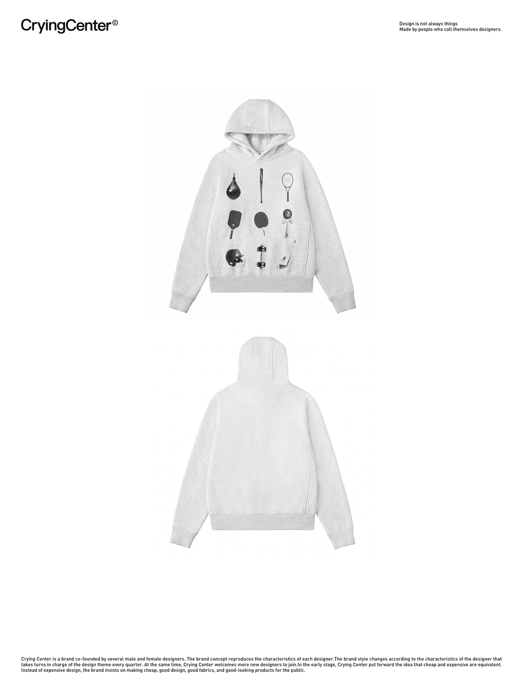 CryingCenter Sports Equipment Hooded Sweatshirt Crying Center * 1pc Left *