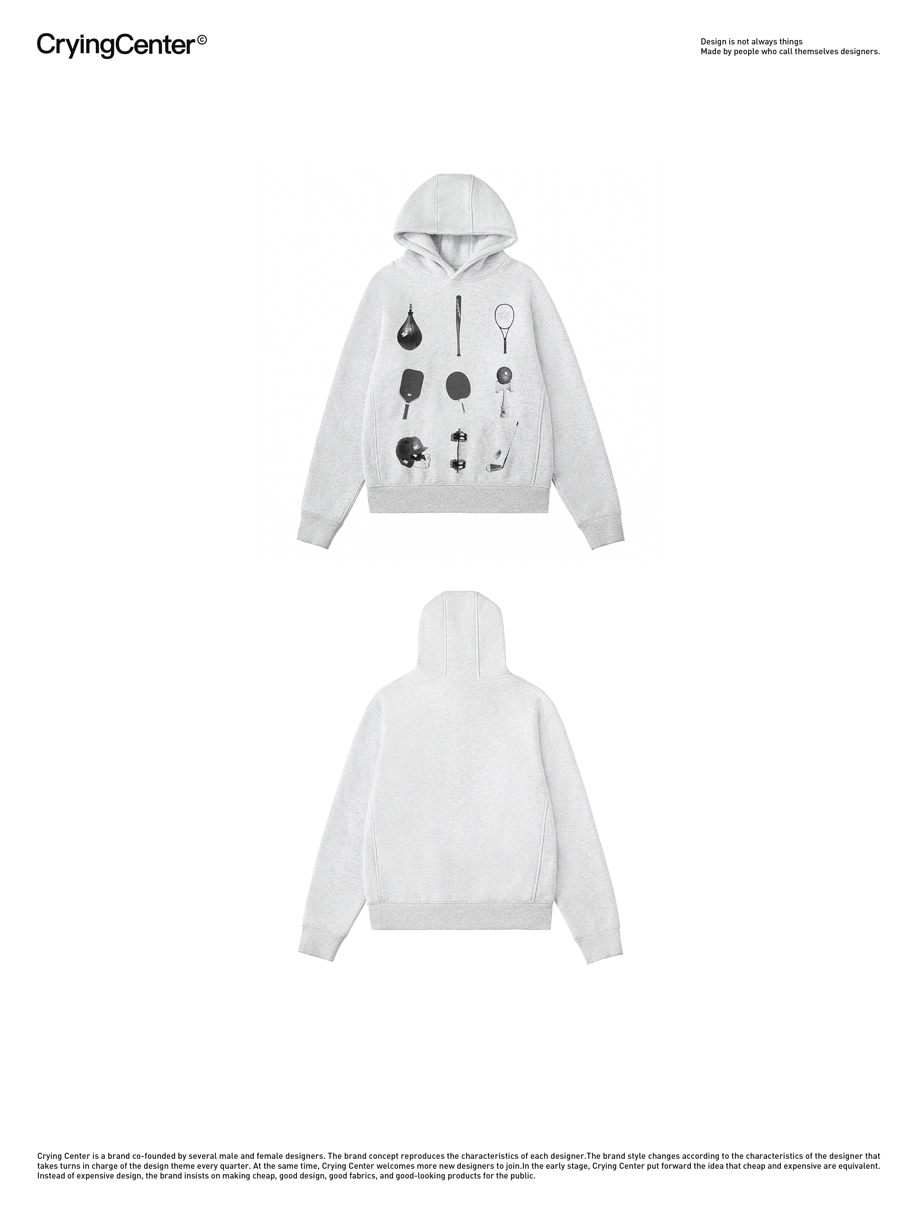 CryingCenter Sports Equipment Hooded Sweatshirt Crying Center * 1pc Left *