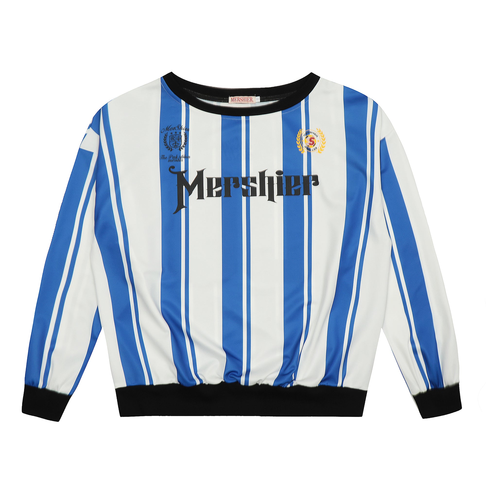 Axis Mundi American Retro Hottie Contrast Jersey Off-the-shoulder Sweatshirt Loose Sporty Slim Top