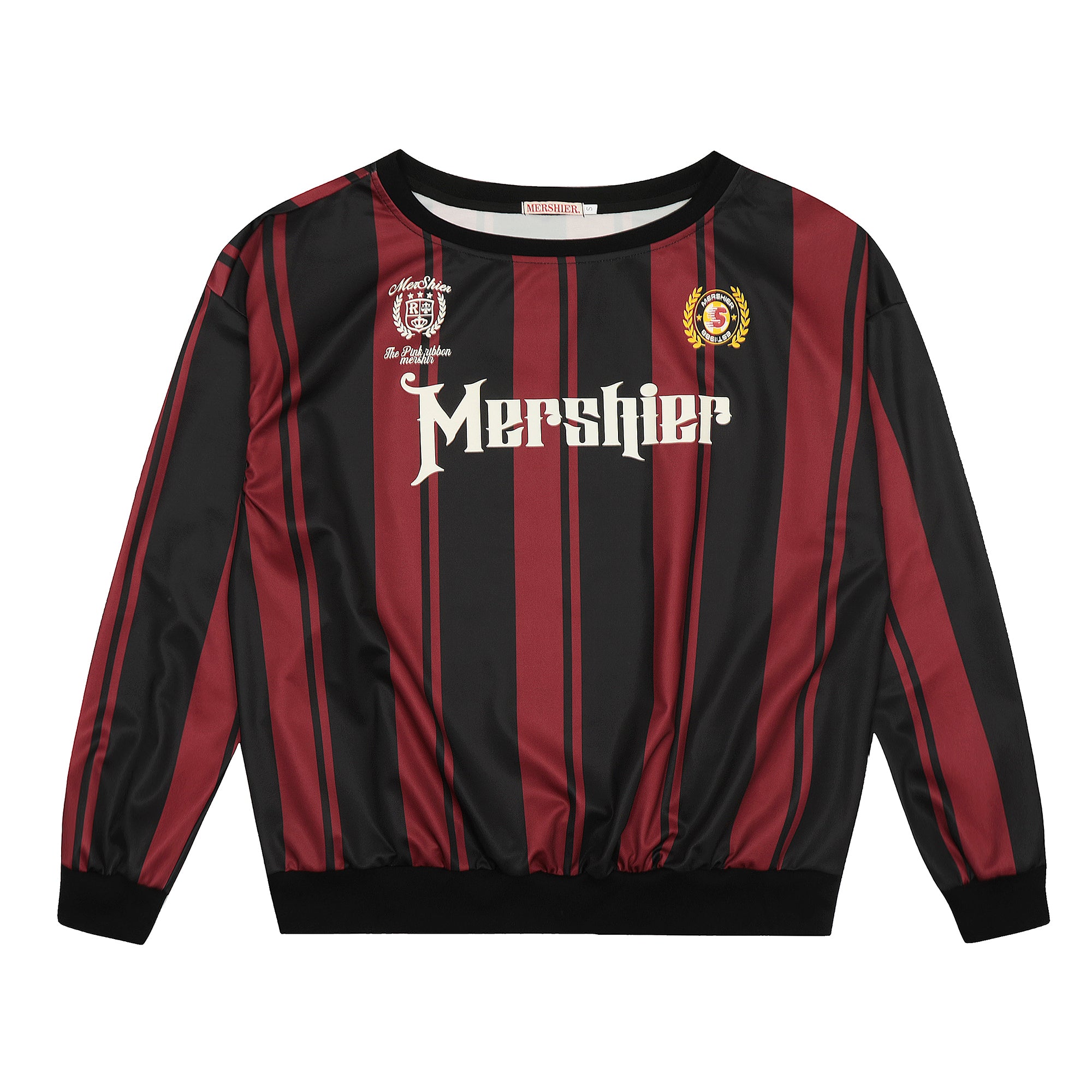 Axis Mundi American Retro Hottie Contrast Jersey Off-the-shoulder Sweatshirt Loose Sporty Slim Top