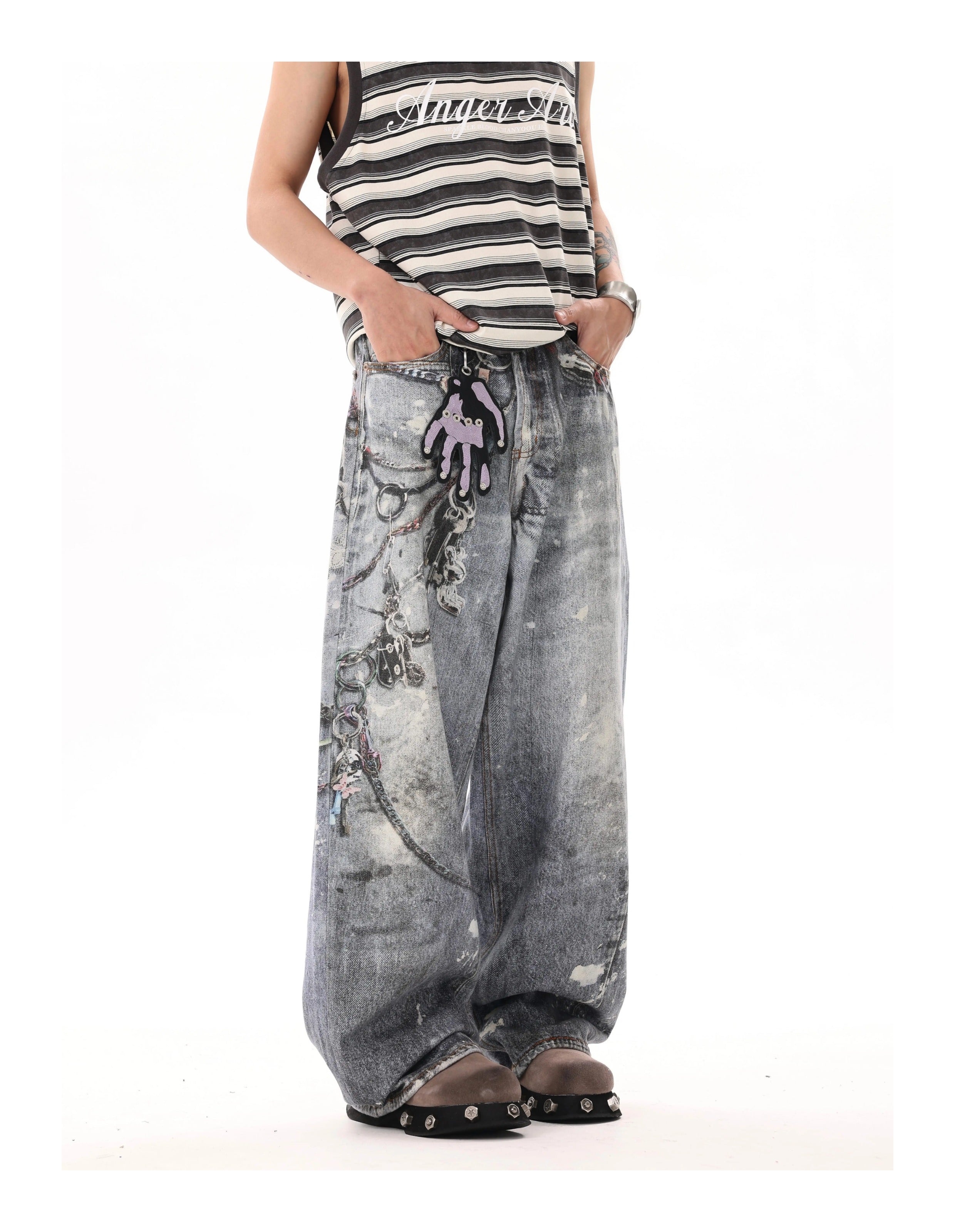 BTSG 3D lock chain pendant Jeans