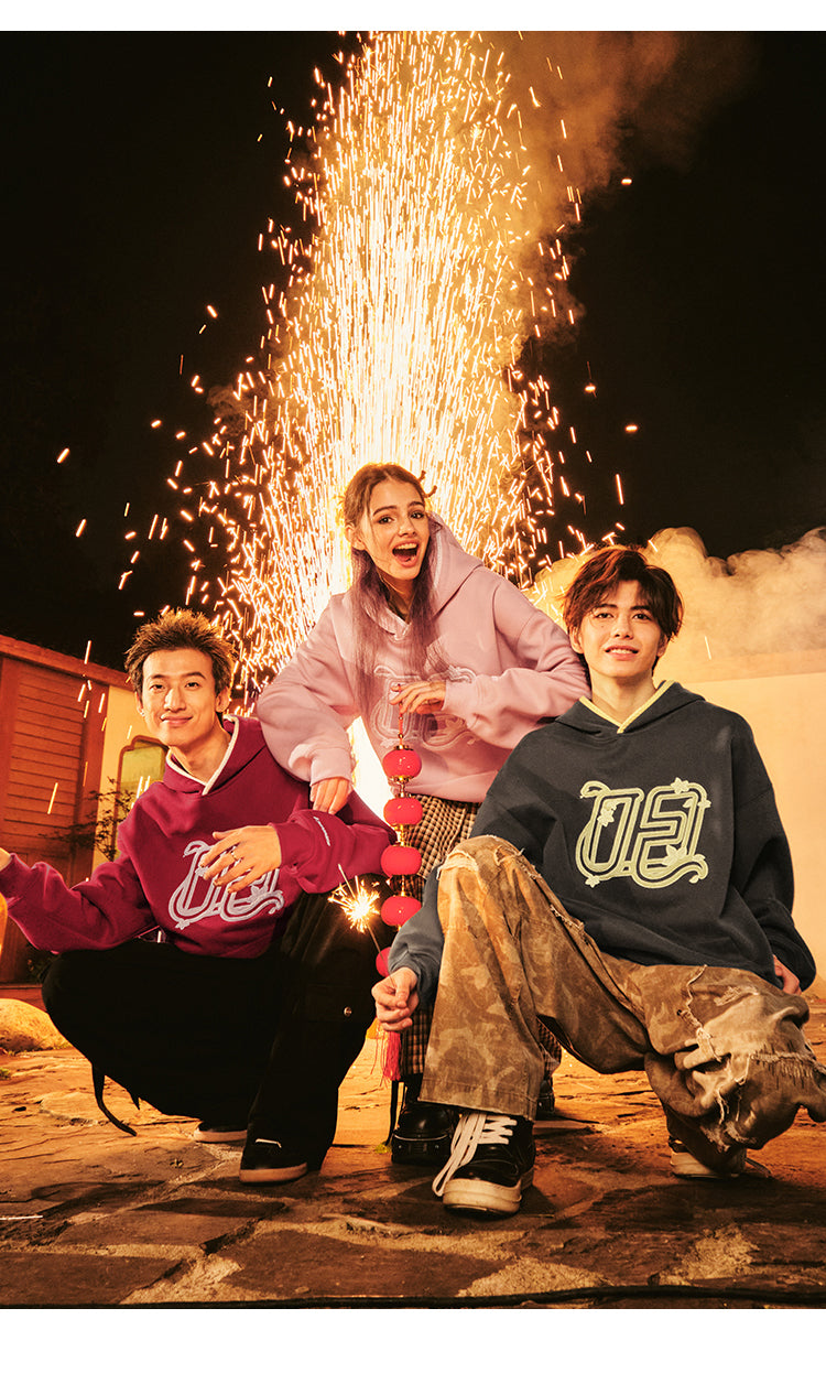 FORNINES Year of the Snake New Year Fleece Hoodie