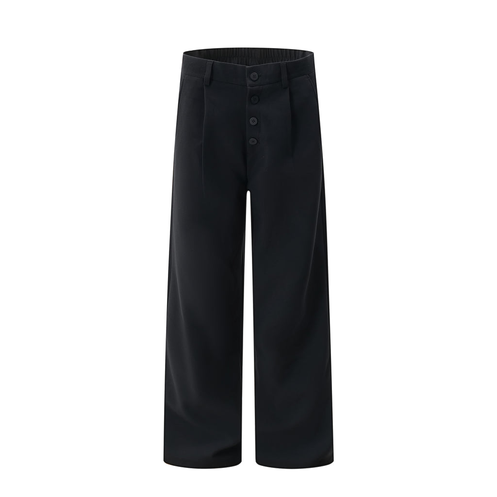BTSG high-end multi-button wide-leg trousers