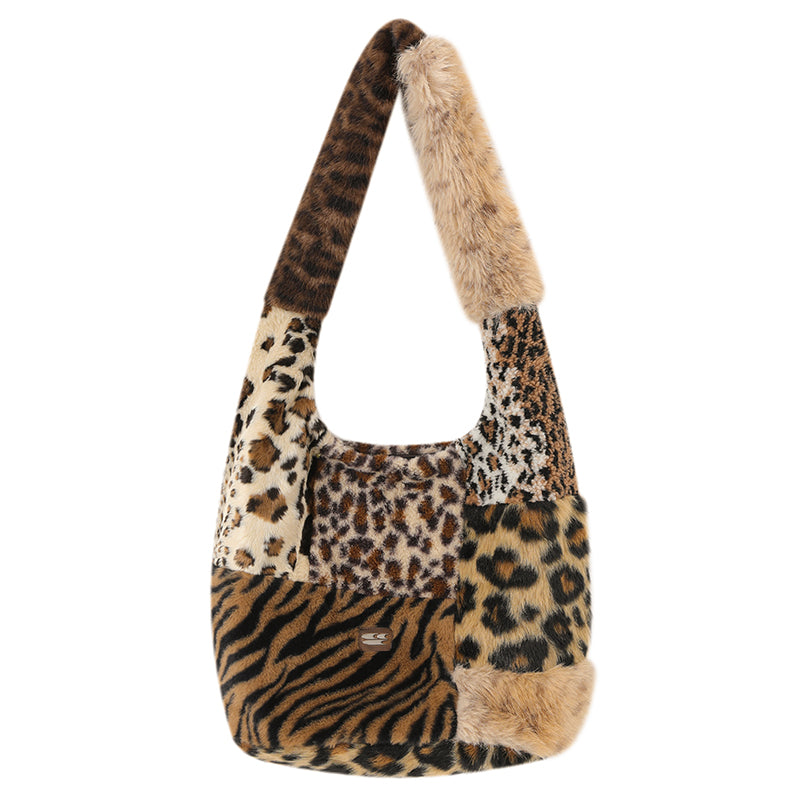 CryingCenter Assorted animal fur panelled cross-body bag Crying Center