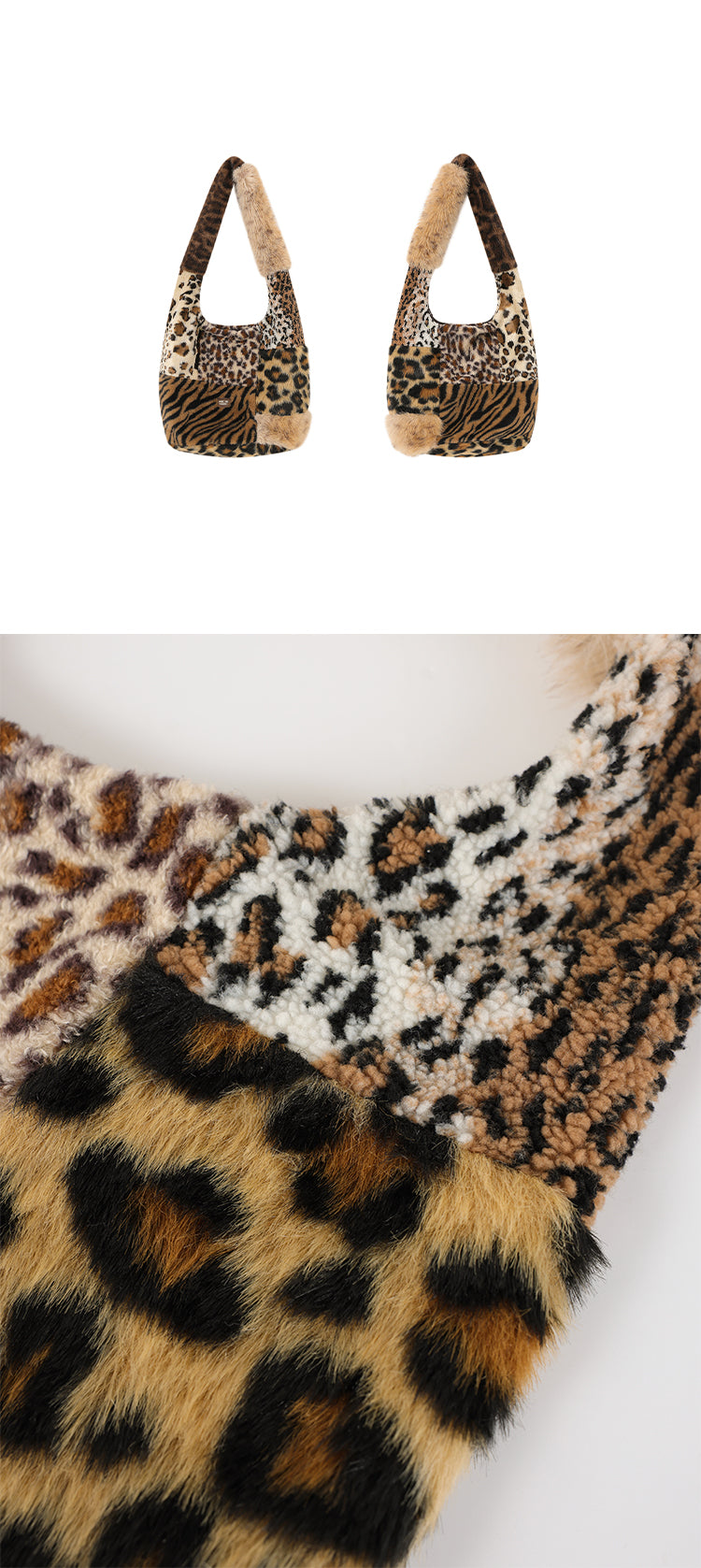 CryingCenter Assorted animal fur panelled cross-body bag Crying Center