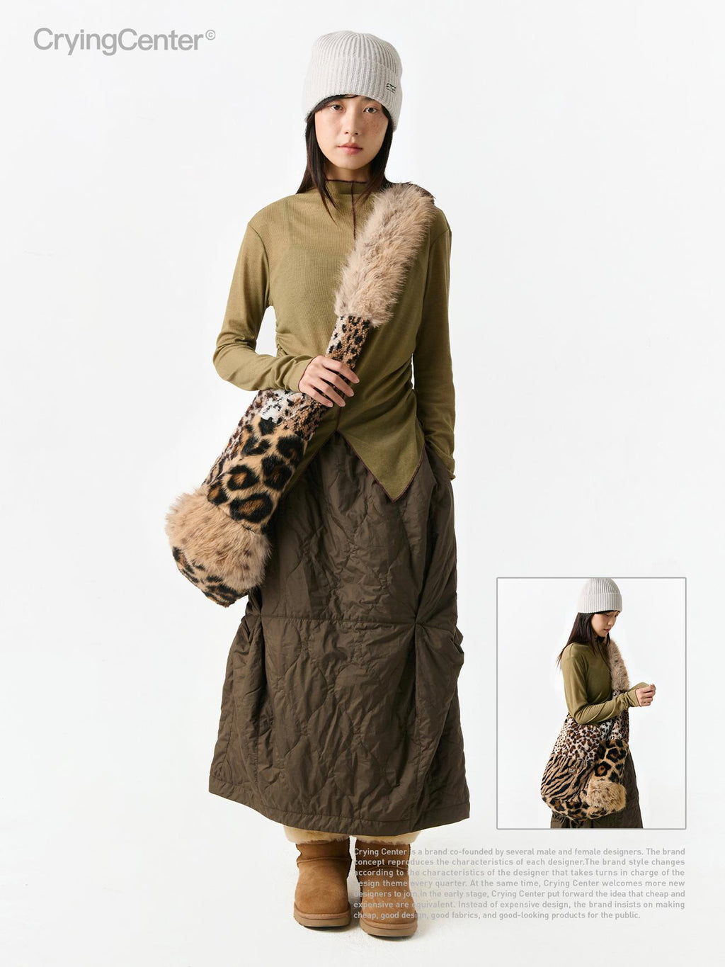 CryingCenter Assorted animal fur panelled cross-body bag Crying Center