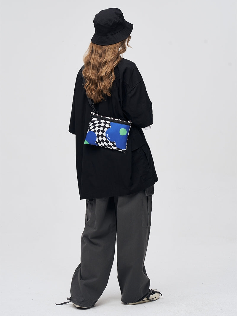 FREEIN original plaid flower print crossbody bag checkerboard mobile phone bag ins wind envelope bag girly shoulder ba