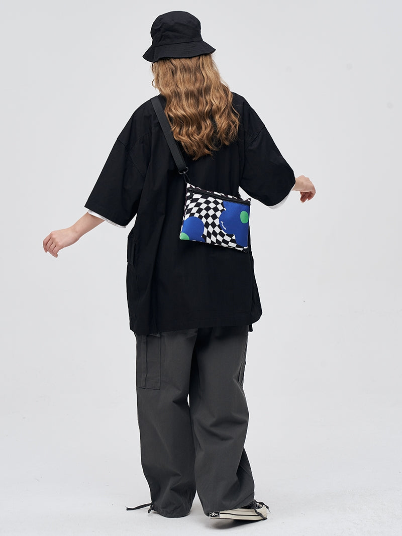 FREEIN original plaid flower print crossbody bag checkerboard mobile phone bag ins wind envelope bag girly shoulder ba