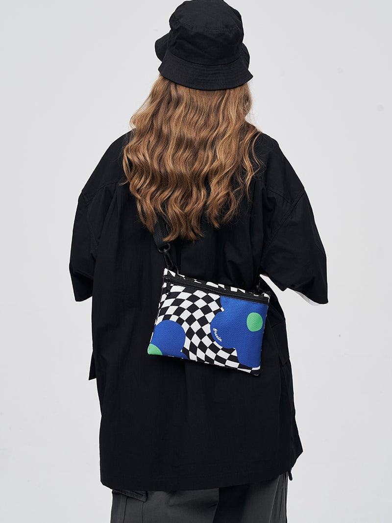 FREEIN original plaid flower print crossbody bag checkerboard mobile phone bag ins wind envelope bag girly shoulder ba