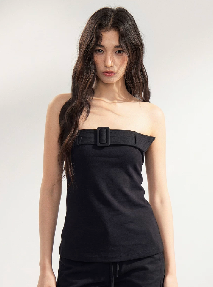 WITHMIN One-word Neck Wide Chest Strap Adjustable Loose Tube Top