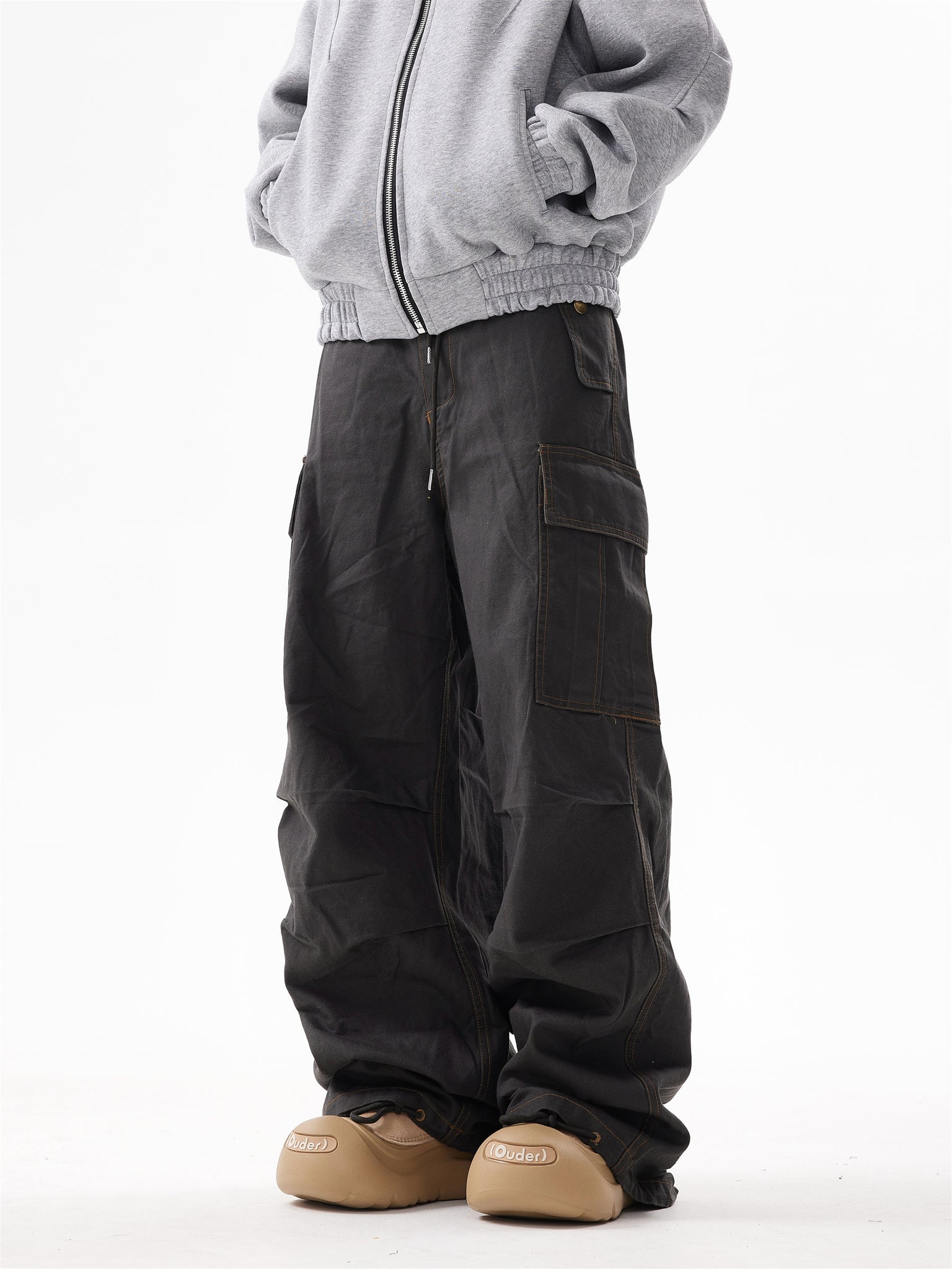 BTSG Vintage Washed Distressed Cargo Pants