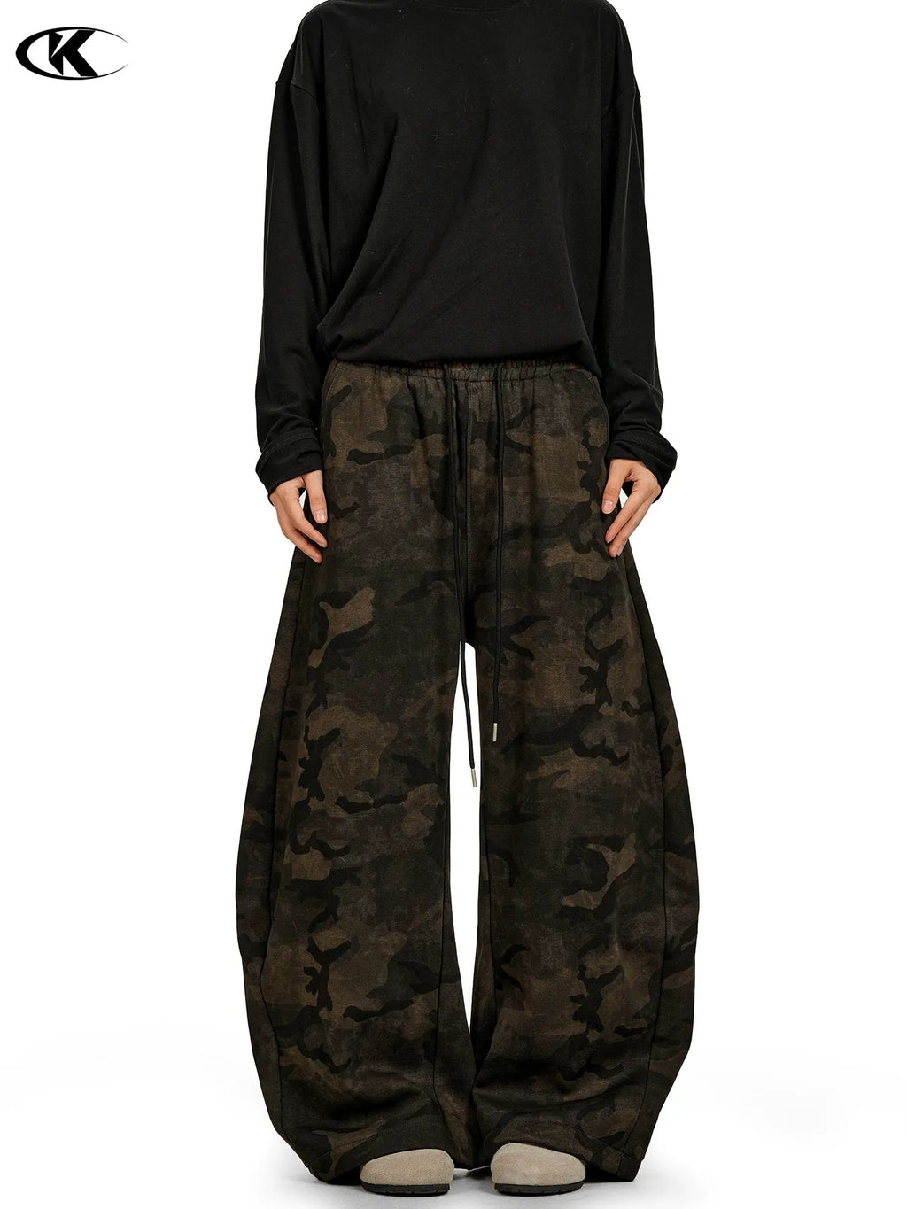 11KN Retro Camouflage Wide-leg Tooling Slacks