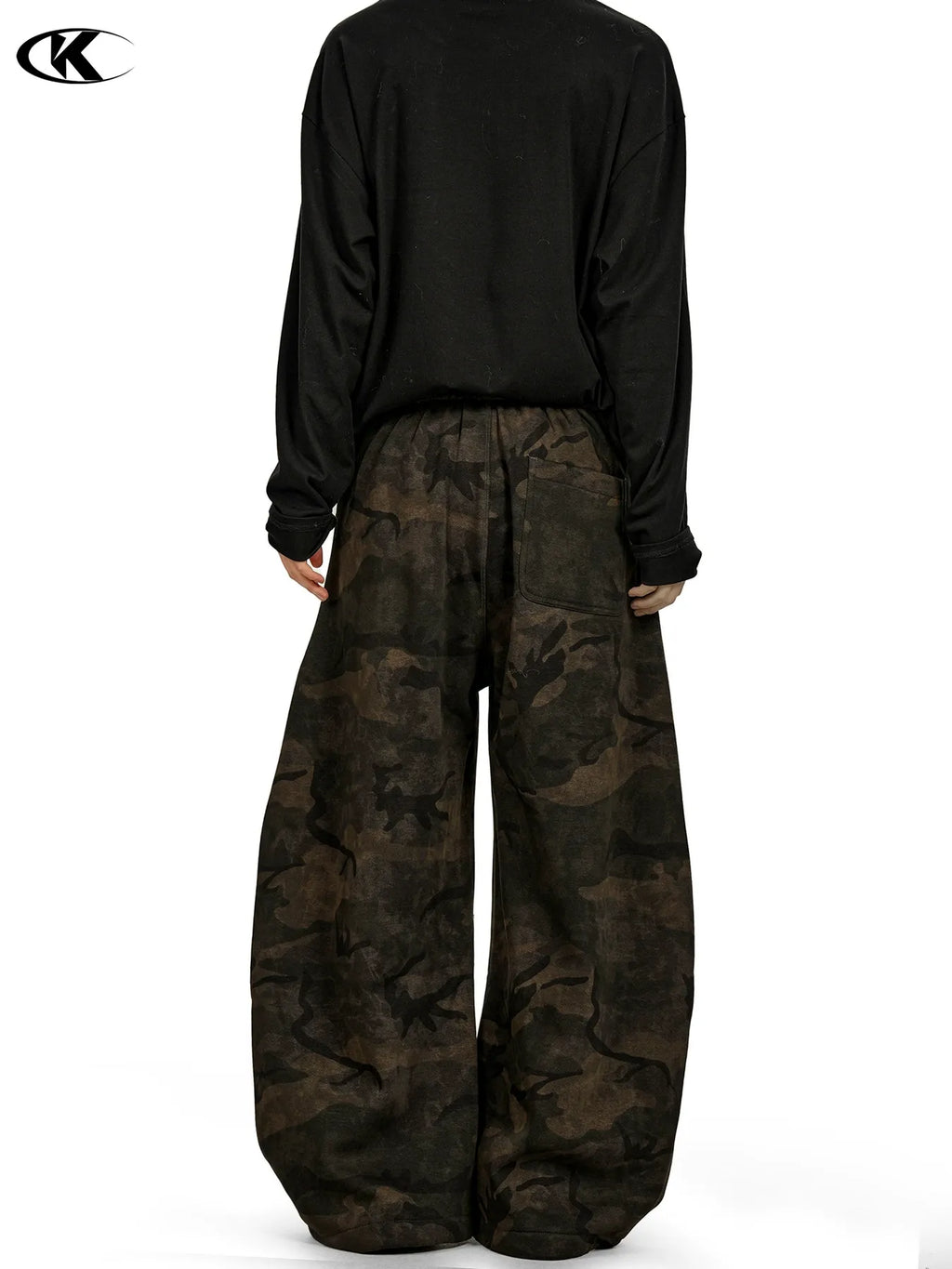 11KN Retro Camouflage Wide-leg Tooling Slacks
