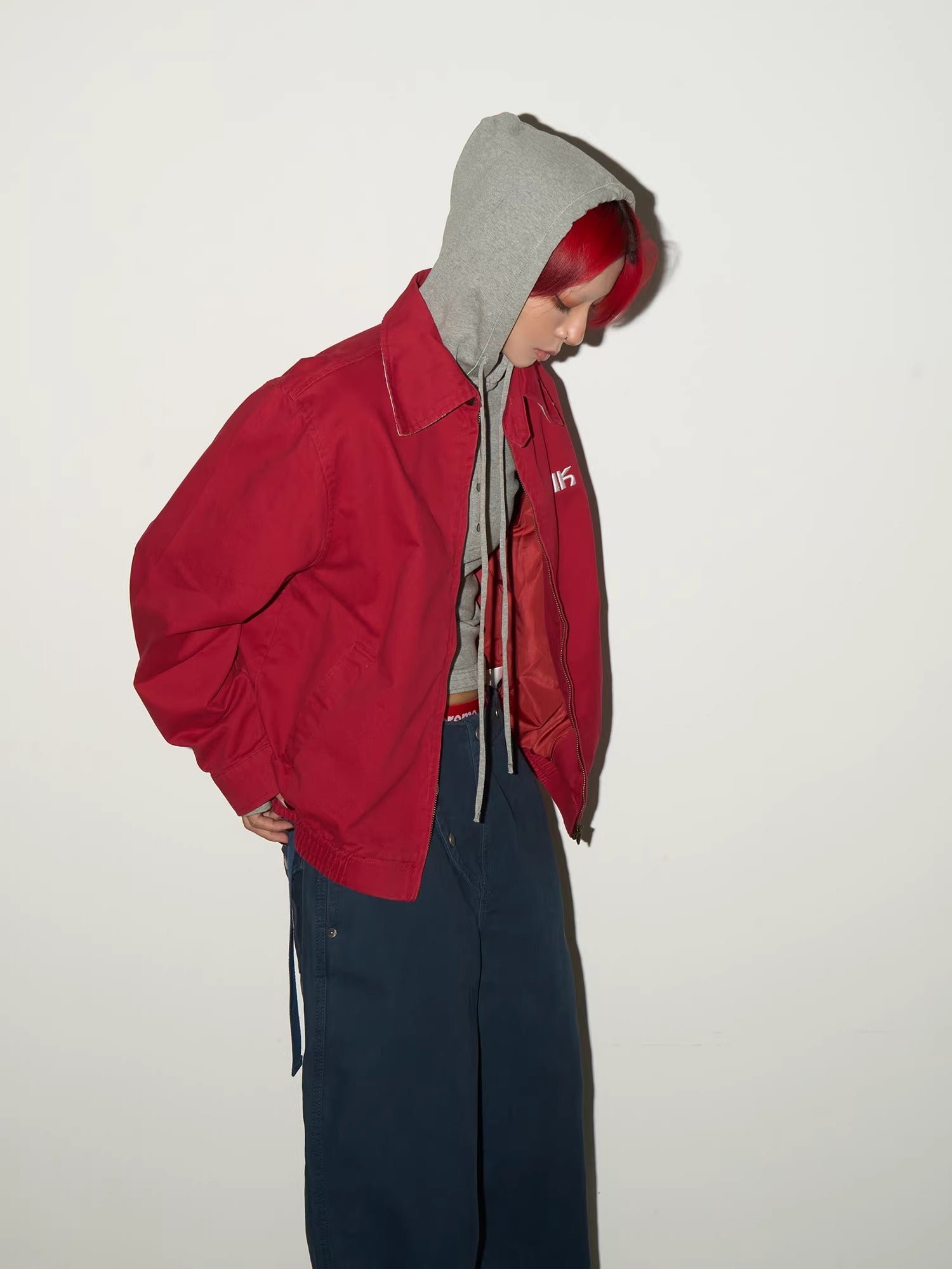 11KN Retro Sports Simple Slim Lapel Jacket