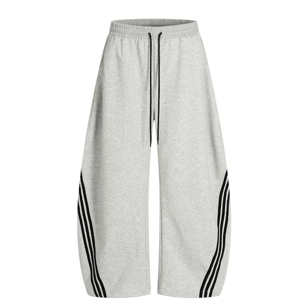 BTSG three-bar striped draped scimitar sweatpants