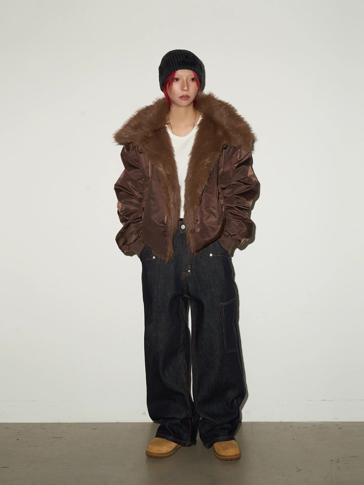 11KN Retro Old Loose and Versatile Wide-leg Pants