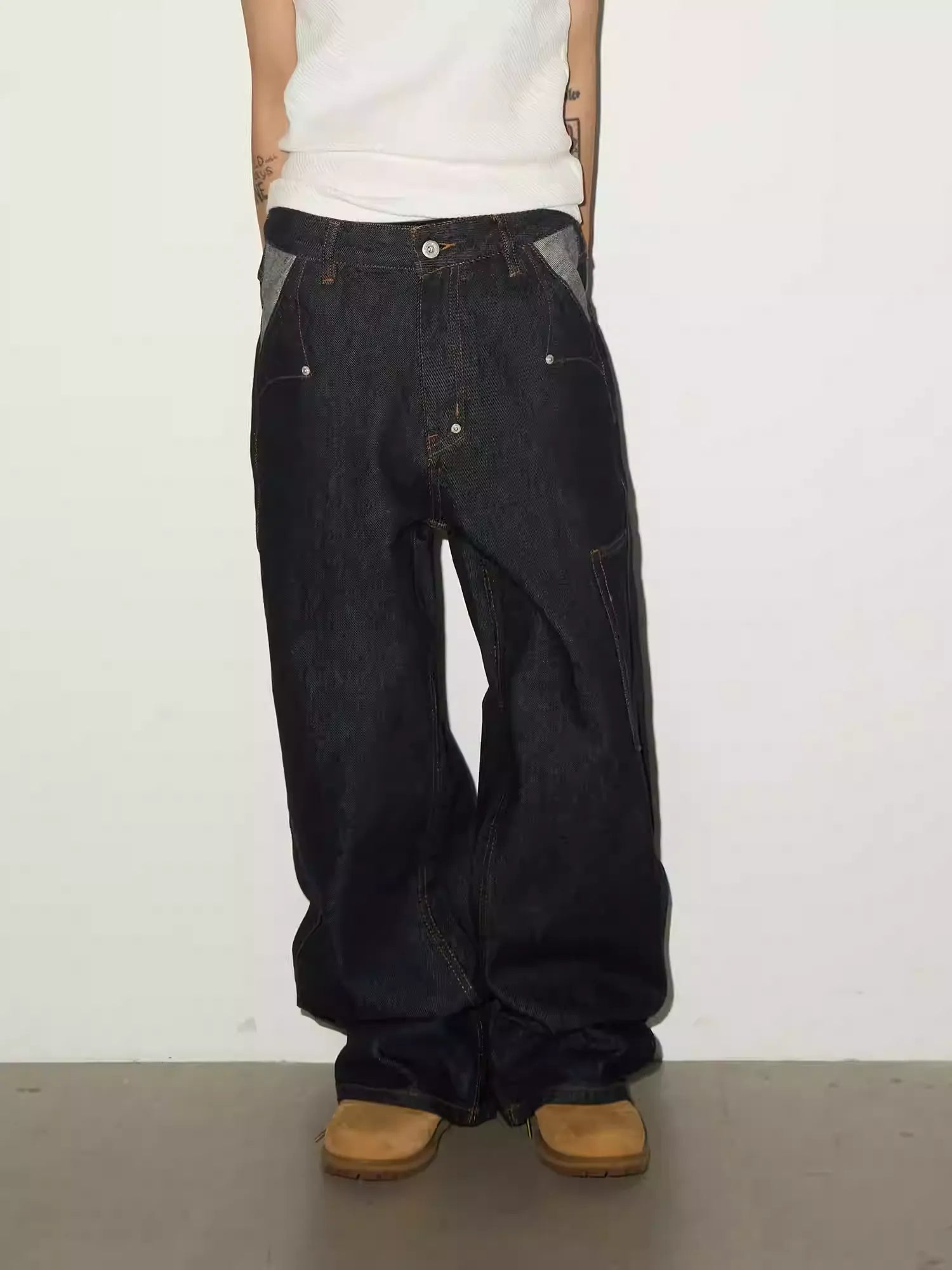 11KN Retro Old Loose and Versatile Wide-leg Pants