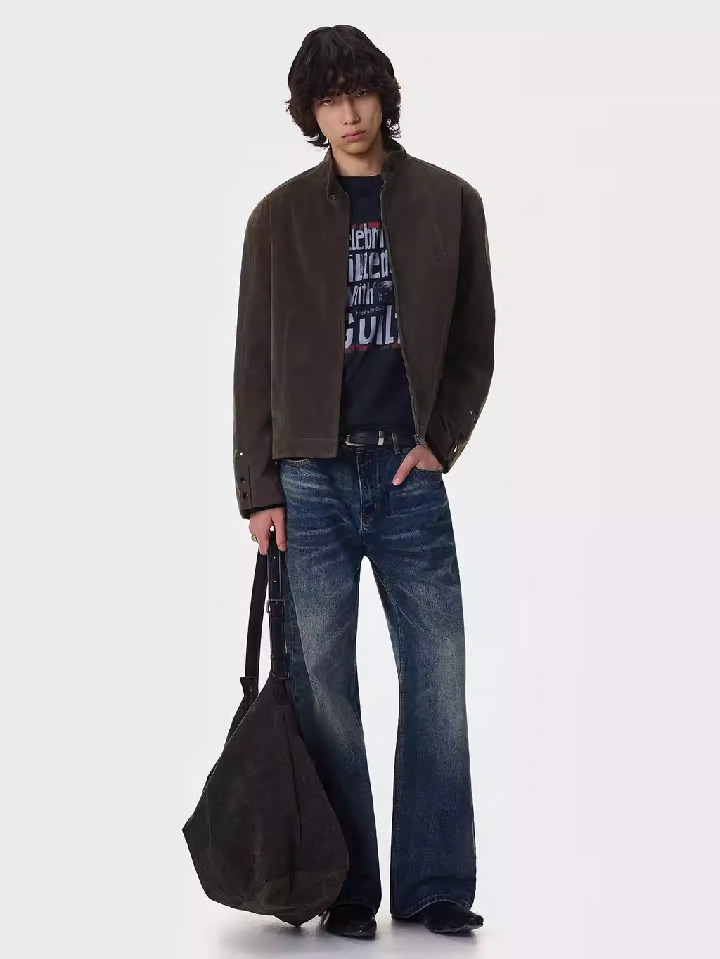 11KN Retro Fleece Simple Stand-up Collar Jacket