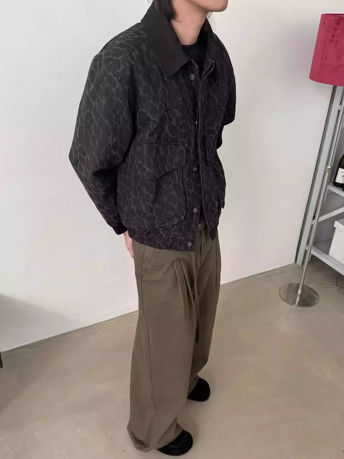 11KN Vintage Leopard Print Tooling Jacket