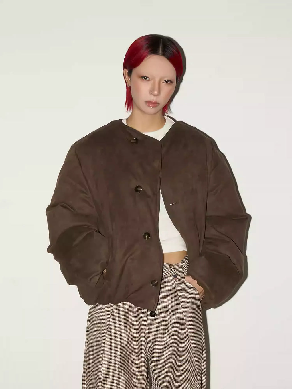11KN Retro Fur Collar Anti-wrinkle Thermal Jacket