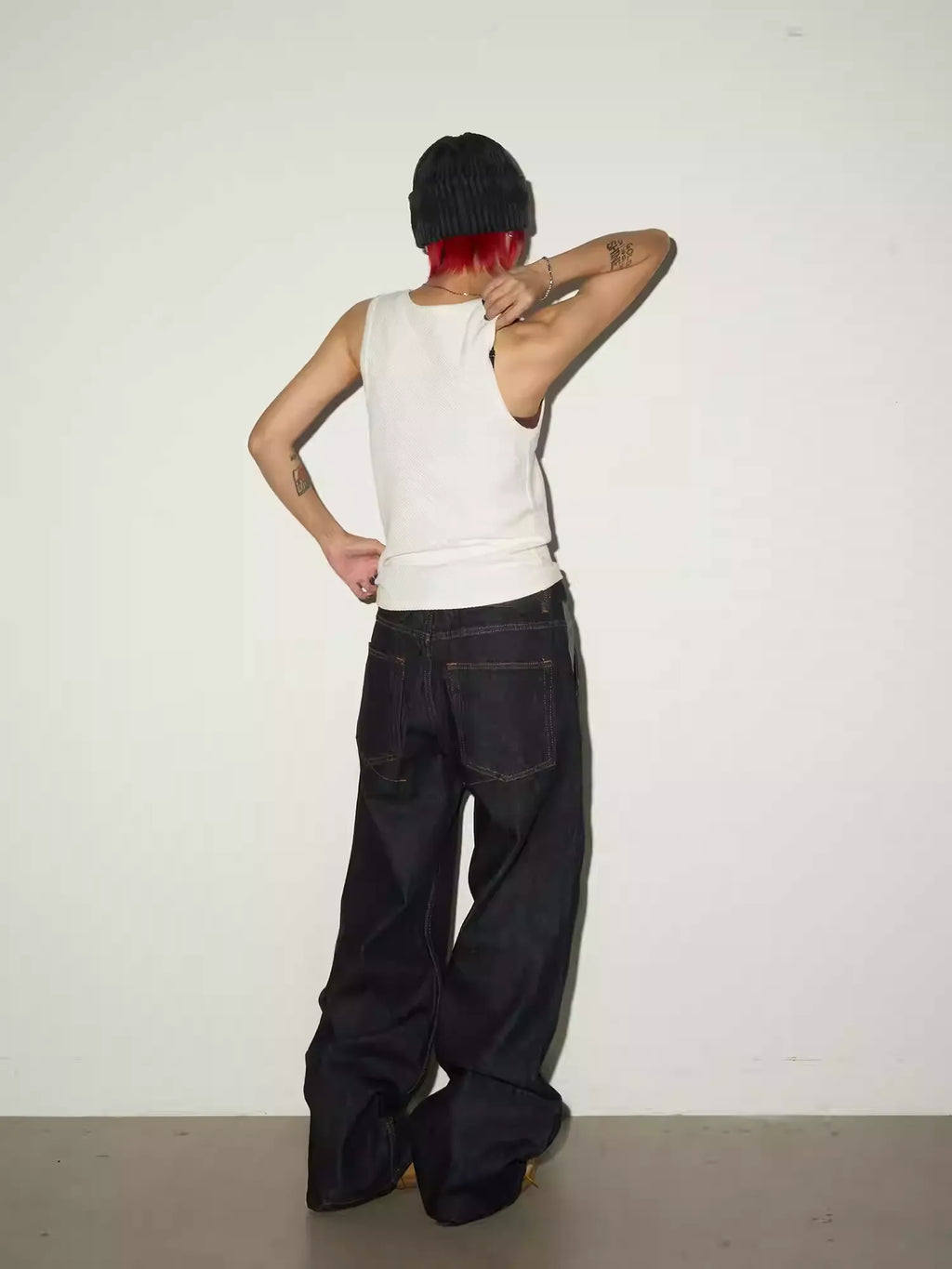 11KN Retro Old Loose and Versatile Wide-leg Pants