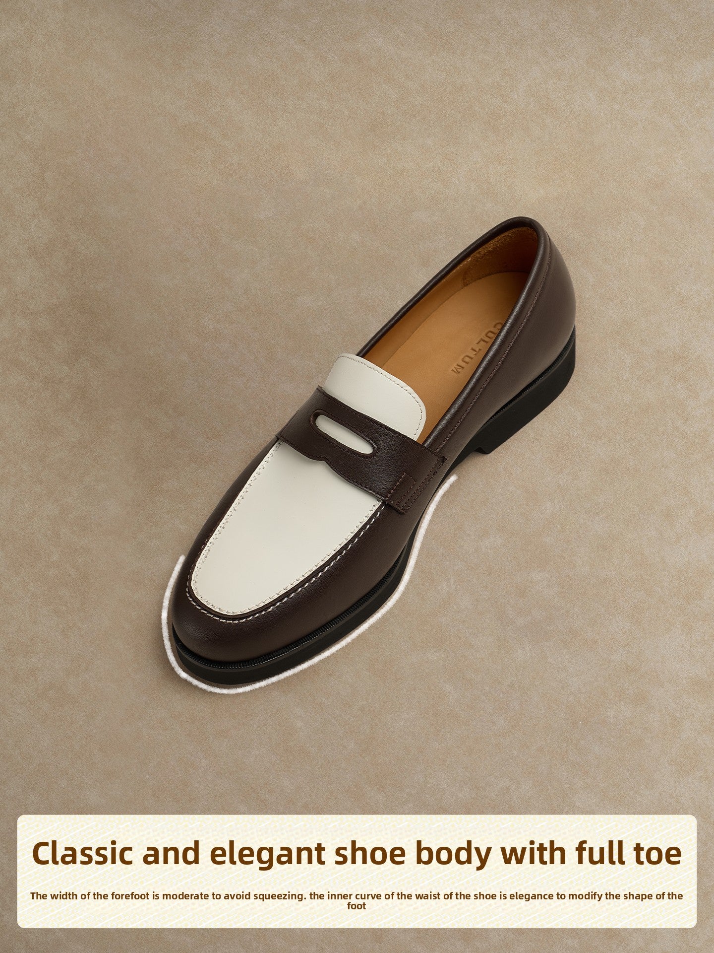 CULTUM Pure Leather Color Matching Flat Leather Shoes