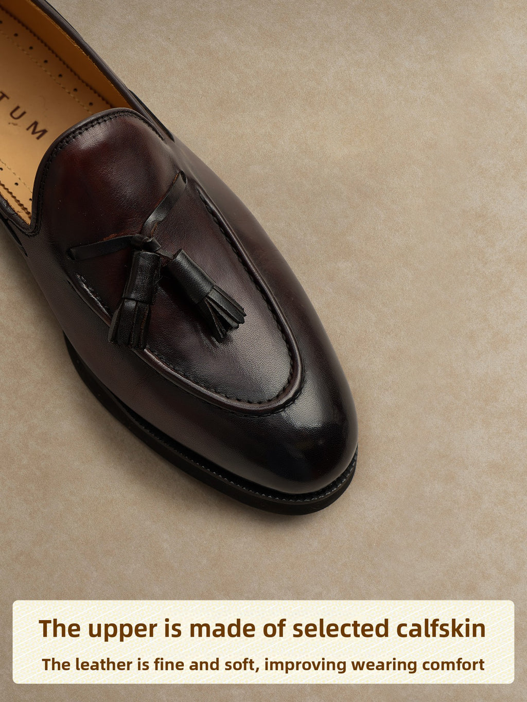CULTA Classic Versatile Round Head Flat-soled Leather Shoes